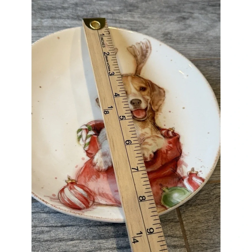 Southern Living Blitzen Salad Starter Plate Christmas Stoneware 8.5
